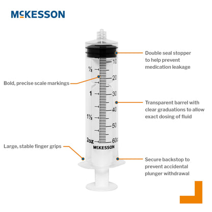 General Purpose Syringe McKesson 60 mL Luer Lock Tip Without Safety