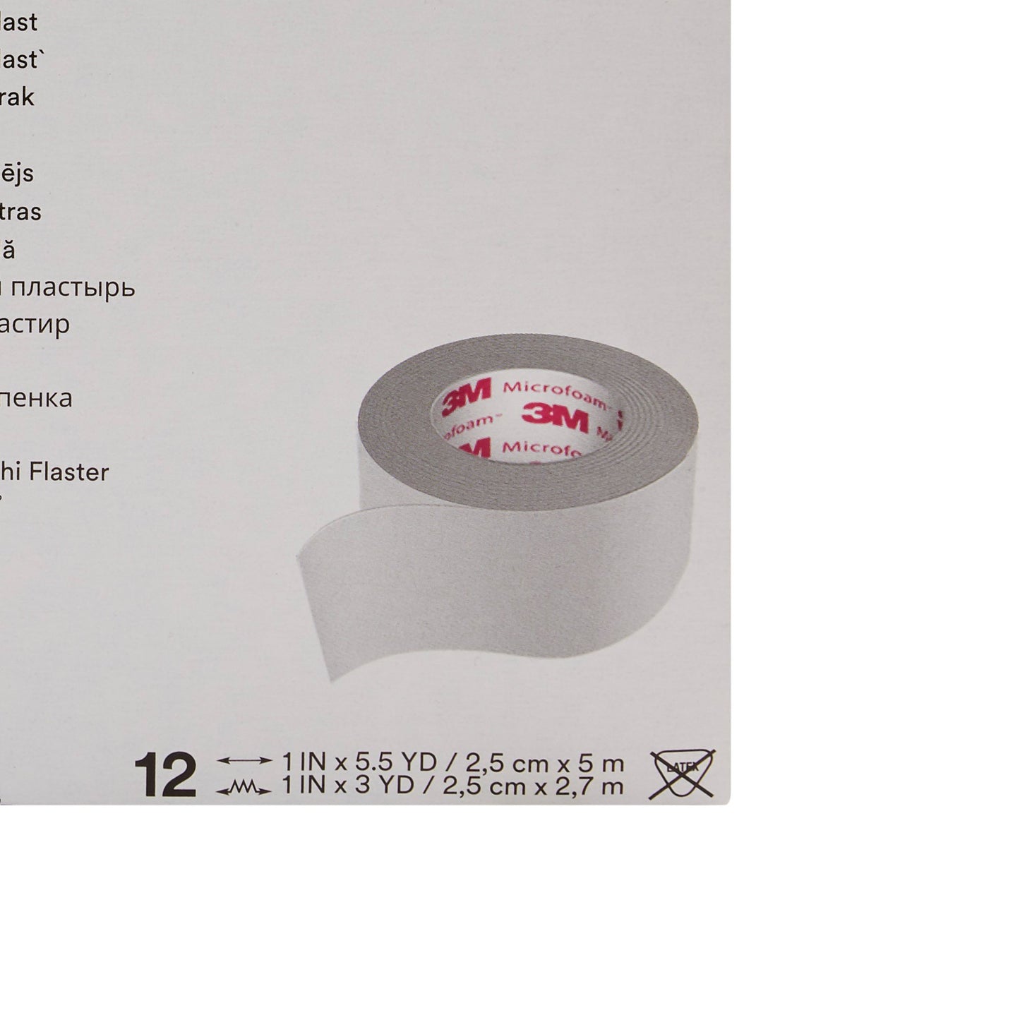 3M™ Microfoam™ Foam / Acrylic Adhesive Medical Tape, 1 Inch x 5-1/2 Yard, White