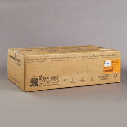 VanishPoint® 0.5 mL Insulin Syringe with Needle, 30 Gauge, 1/2 Inch Needle Length