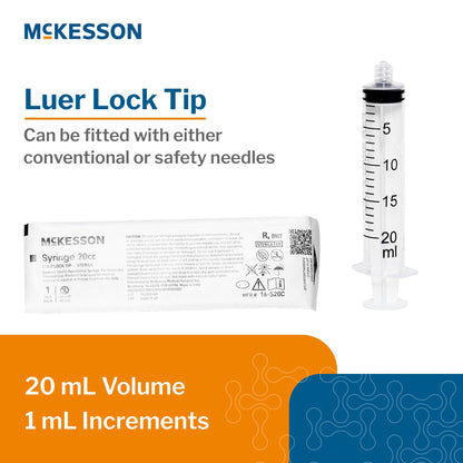 General Purpose Syringe McKesson 20 mL Luer Lock Tip Without Safety