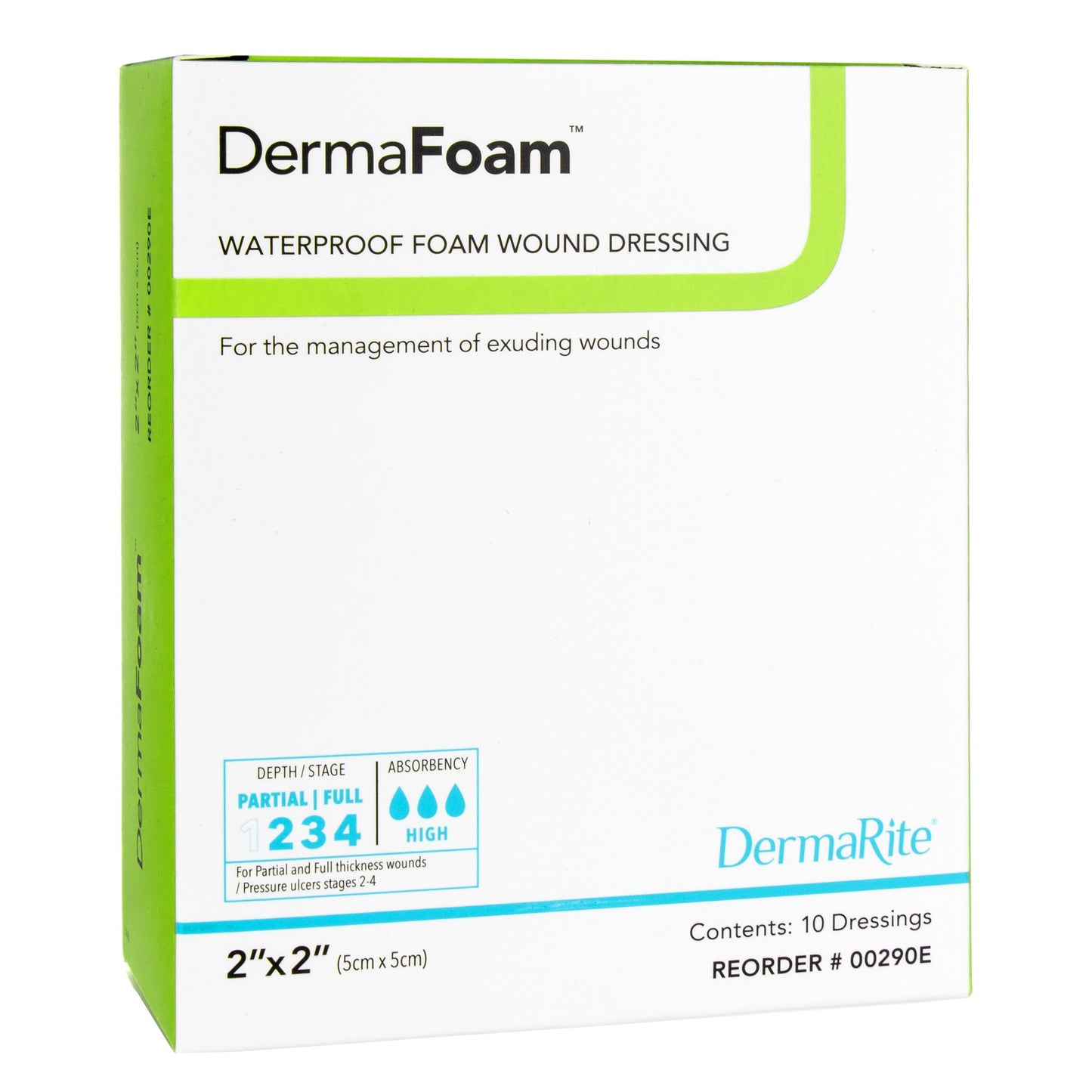 DermaFoam® Nonadhesive without Border Foam Dressing, 2 x 2 Inch