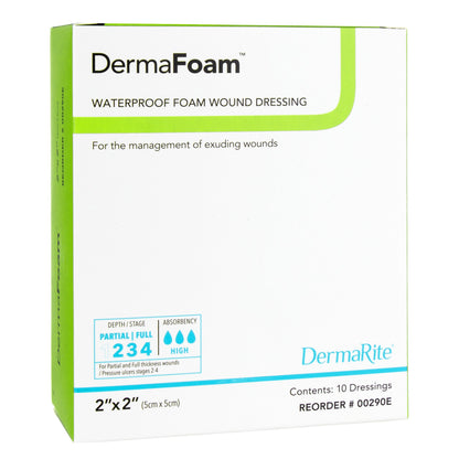 DermaFoam® Nonadhesive without Border Foam Dressing, 2 x 2 Inch