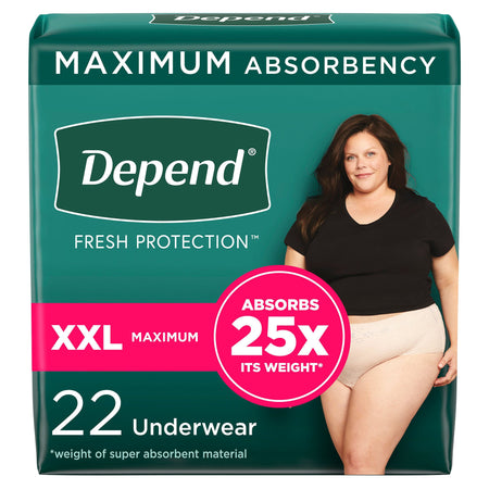 Kimberly-Clark 53306 Depend Fresh Protection Women's Maximum Absorbency Underwear
