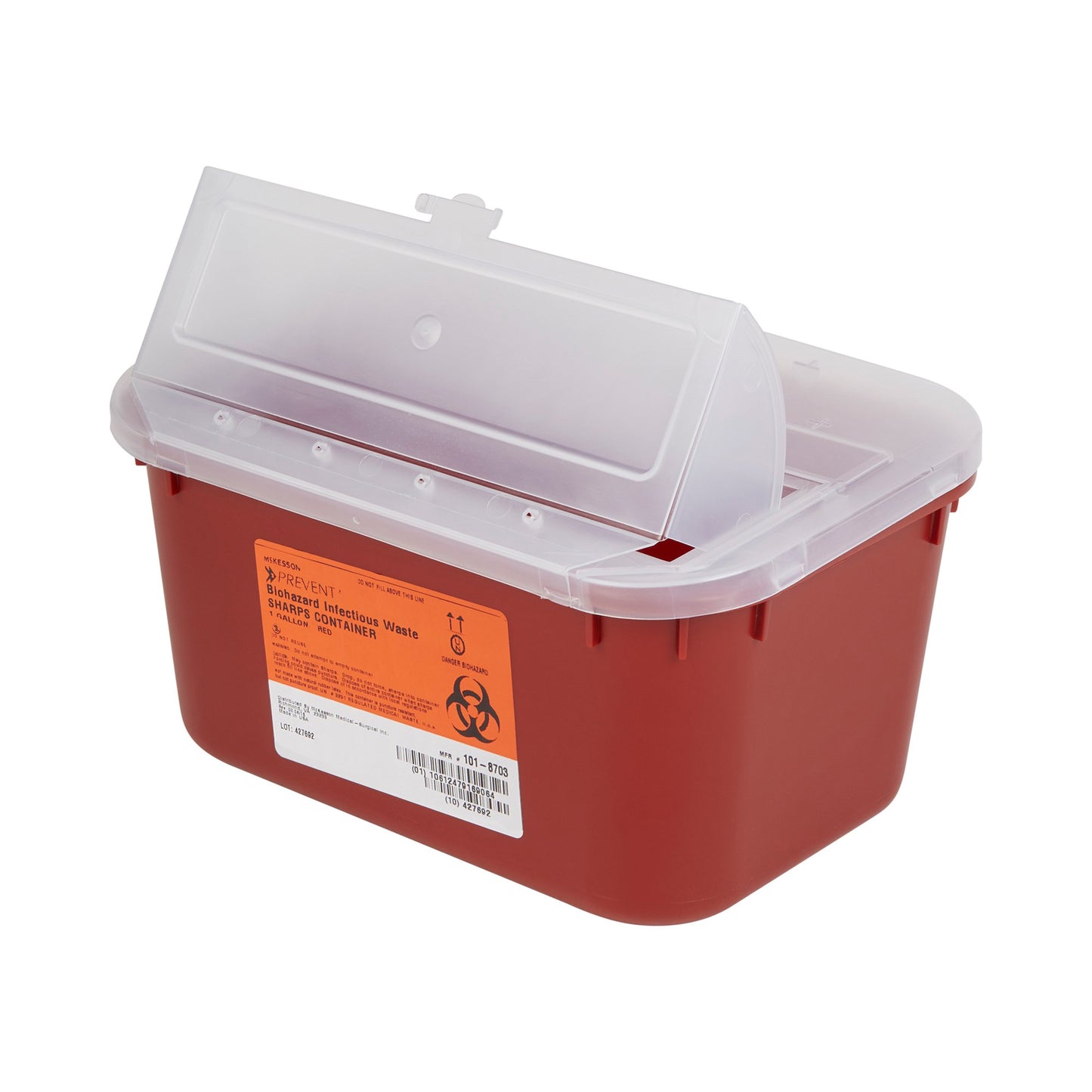 McKesson Prevent® Multi-purpose Sharps Container, 1 Gallon, 5 x 10 x 7 Inch
