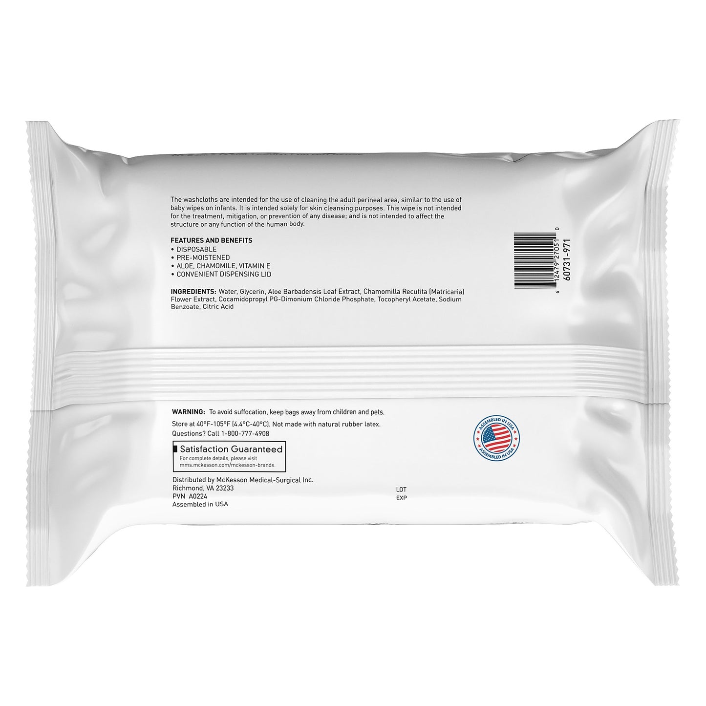 McKesson Fragrance Free Washcloths, 96 ct.
