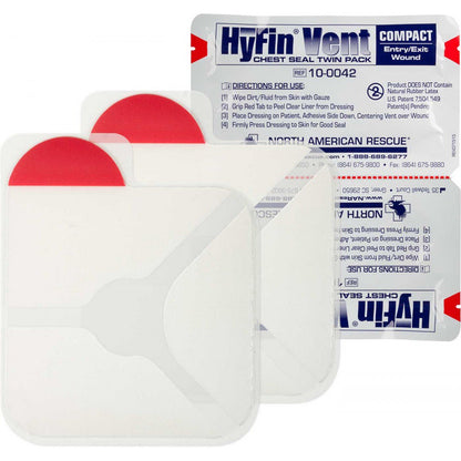 Chest Wound Seal Hyfin® Vent Compact 4-3/4 X 4-3/4 Inch 2 per Pack NonSterile