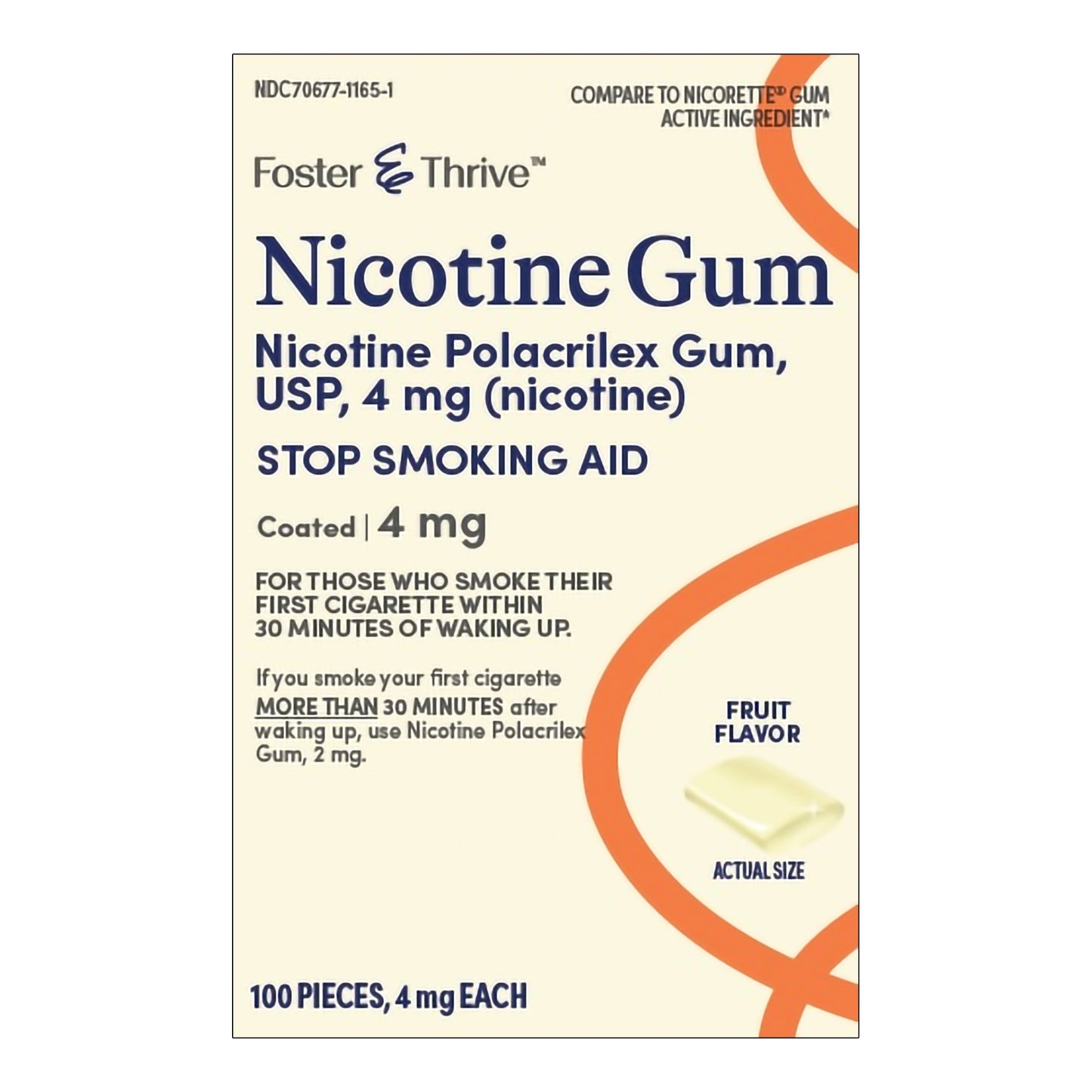 Foster & Thrive™ Nicotine Polacrilex 4 mg (Nicotine) Gum, Fruit Flavor
