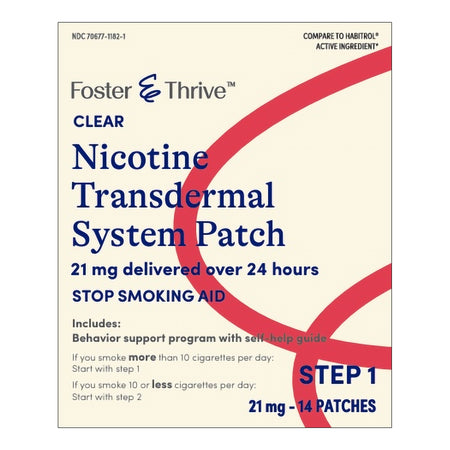 McKesson 70677118201 Foster & Thrive Nicotine 21 mg Delivered Over 24 Hours Transdermal System Patches Step 1