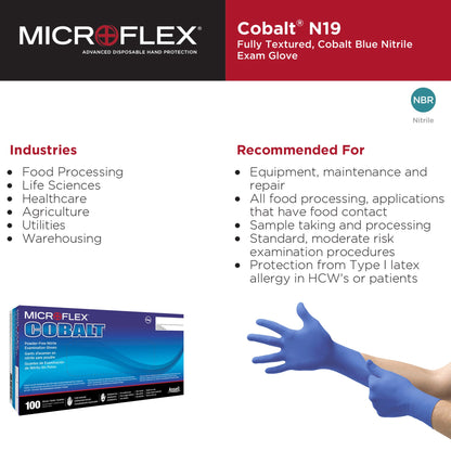Microflex® Cobalt® Nitrile Exam Glove, Extra Large, Blue