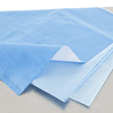 QUICK CHECK* H100 Sterilization Wrap White / Blue 18 X 18 Inch Dual Layer SMS Polypropylene Steam / EO Gas / Hydrogen Peroxide