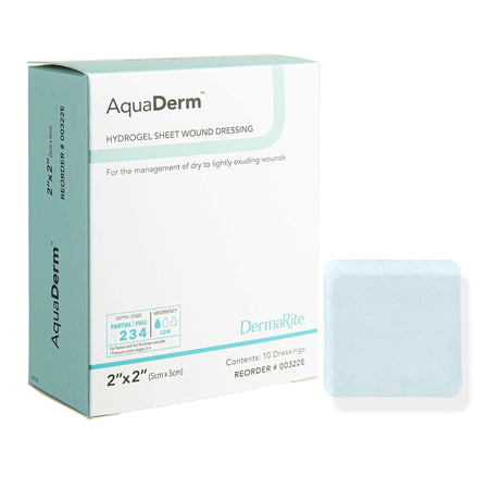 DermaRite 00322E AquaDerm Hydrogel Wound Dressing, 2 x 2 Inch