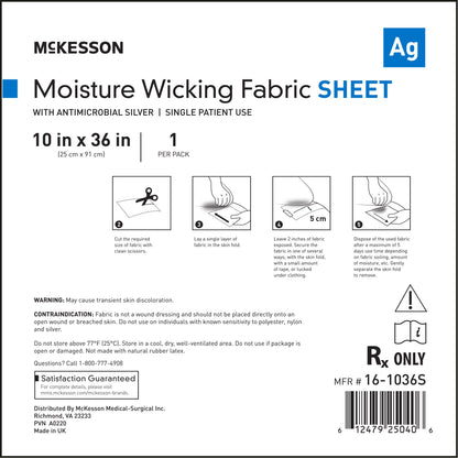 McKesson Silver Moisture Wicking Fabric, 10 x 36 Inch