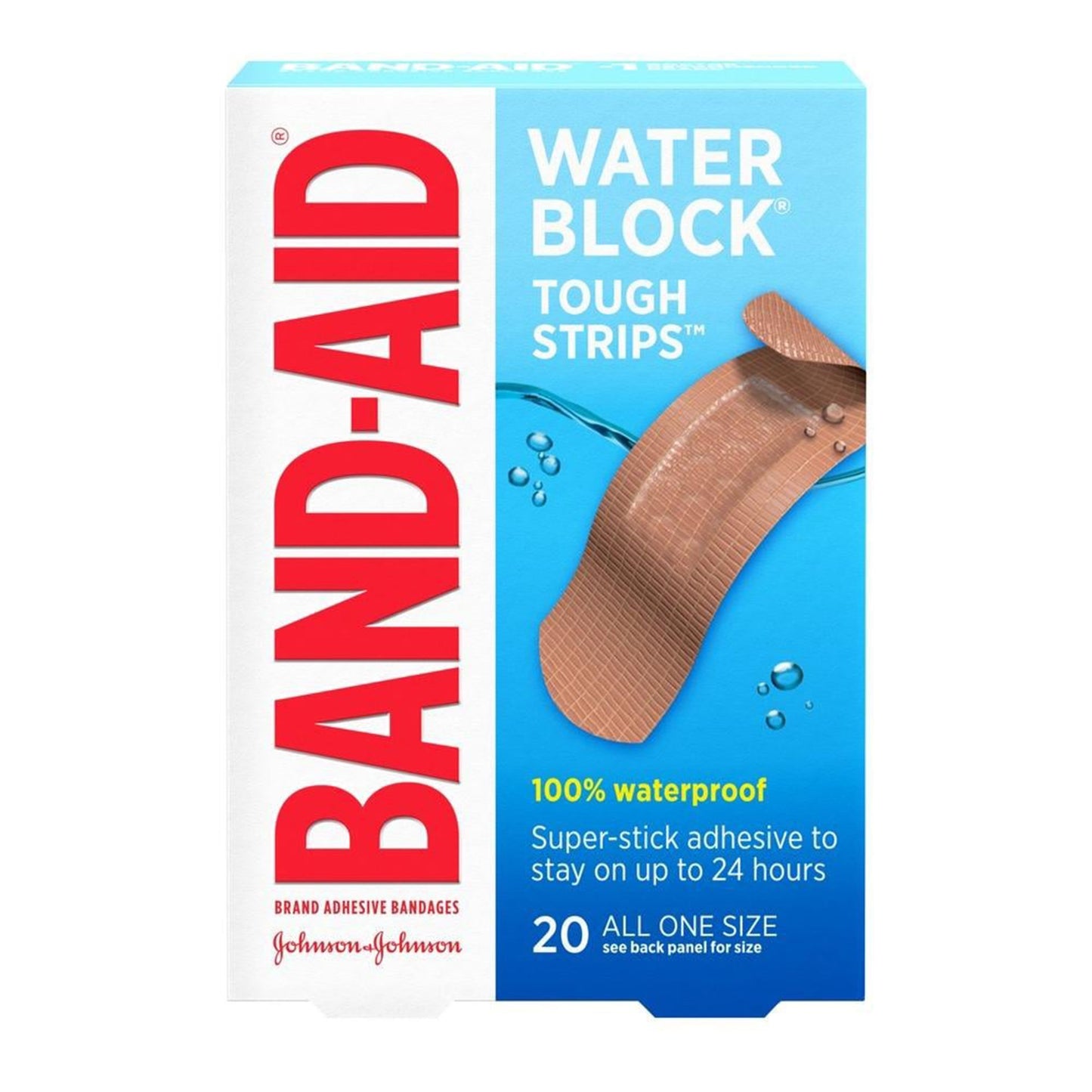 Waterproof Adhesive Strip Band-Aid® Water Block® Tough Strips™ Plastic Tan 1-3/4 X 4 Inch Sterile