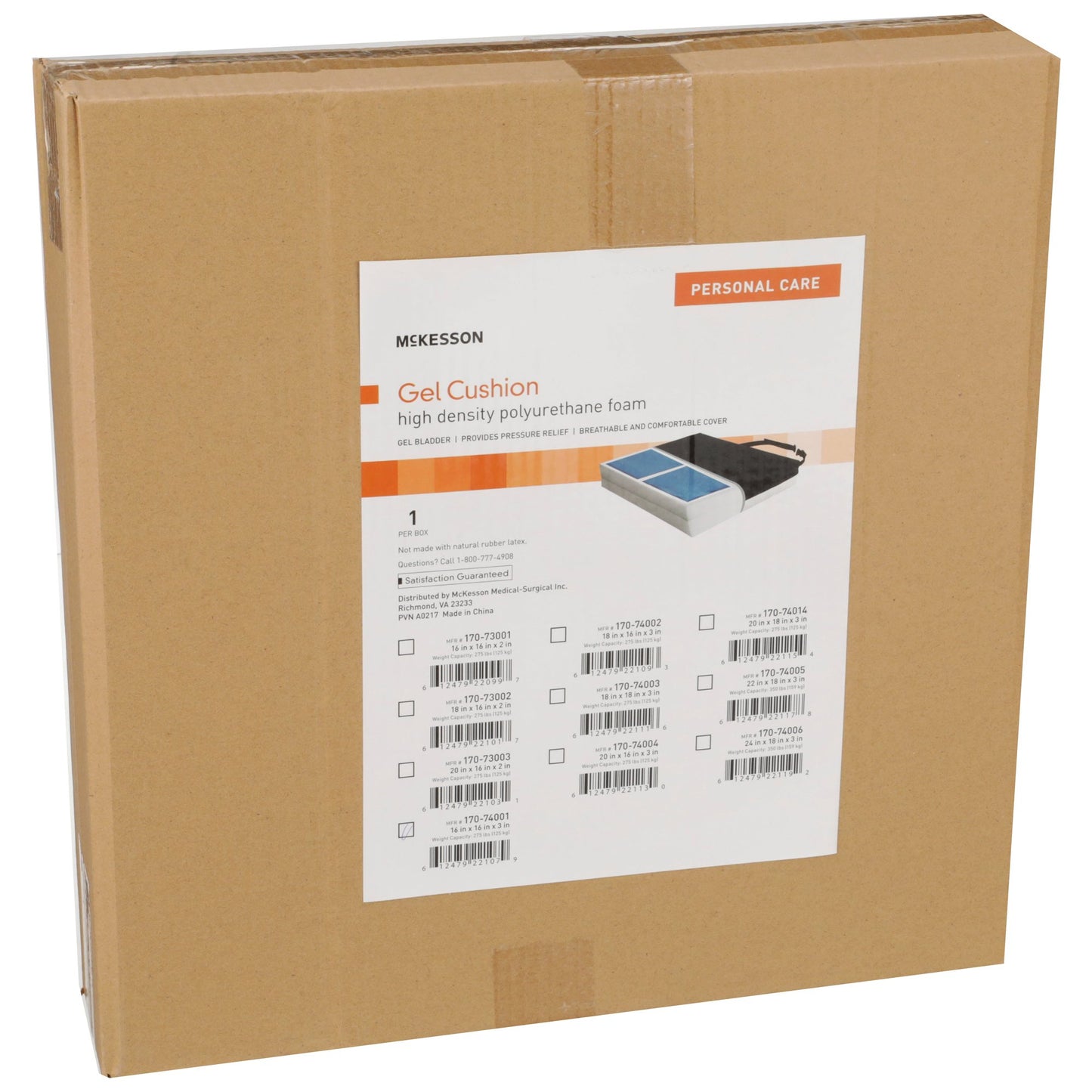 McKesson Molded Foam Seat Cushion, 16 x 16 x 3 Inch