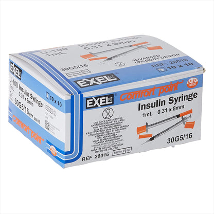 Comfort Point™ 1 mL Insulin Syringe with Needle, 30 Gauge, 5/16 Inch