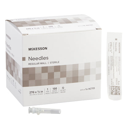 McKesson Hypodermic Needle, 27 Gauge, 1/2 Inch