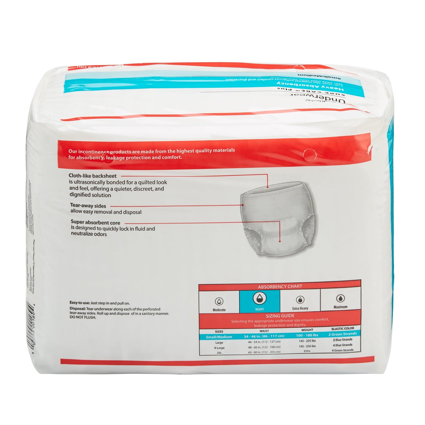 Cardinal 1605 Sure Care™ Plus Heavy Absorbent Underwear, Medium