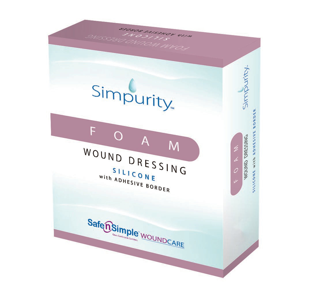 Foam Dressing Simpurity™ 3 X 3 Inch With Border Without Film Backing Silicone Face and Border Square Sterile
