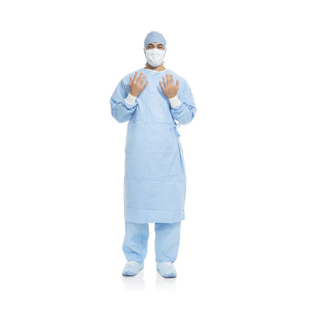O&M Halyard Inc 41732 Aero Blue Surgical Gown with Towel, Small