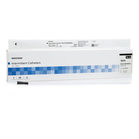 McKesson 1020809 Male Urethral Catheter, 10 Fr, Straight Tip