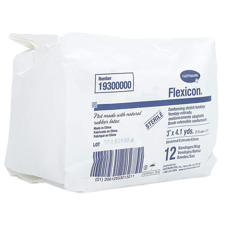 Hartmann 19300000 Flexicon Sterile Conforming Bandage, 3 Inch x 4-1/10 Yard, One-Ply