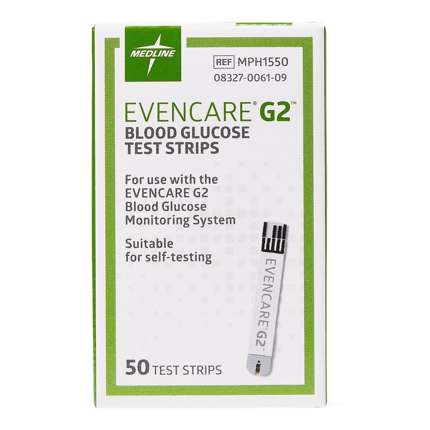 Blood Glucose Test Strips EvenCare® G2® 50 Strips per Pack