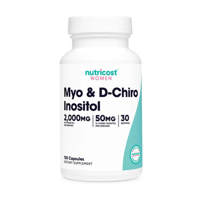 Dietary Supplement nutricost® MYO + D Chiro Inositol 500 mg Strength Capsule 120 Per Bottle