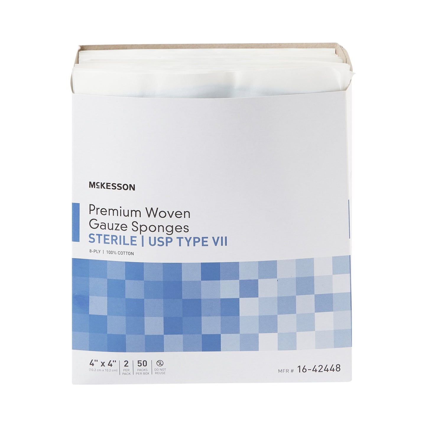 McKesson Sterile USP Type VII Gauze Sponge, 4 x 4 Inch, 8-Ply