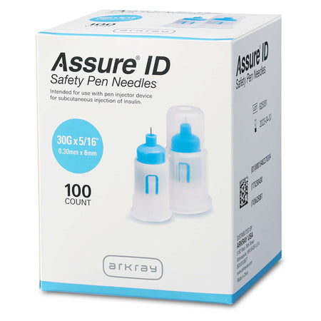 Arkray USA 278130 Assure ID Standard Safety Insulin Pen Needle, 30 gauge, 8 mm Length
