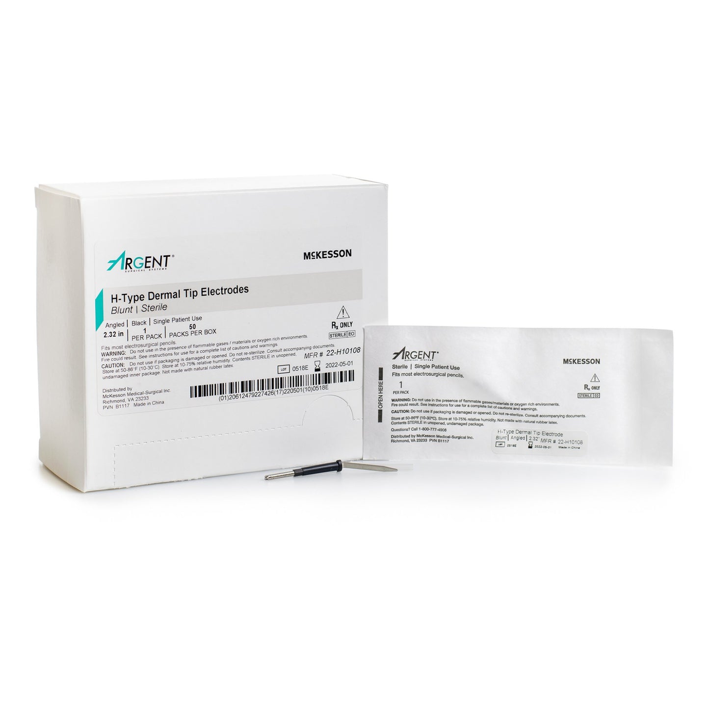 Blade Electrode McKesson Sterile Blunt Angled Blade Tip Disposable