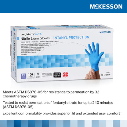 McKesson Confiderm® 6.8C Nitrile Exam Glove, X-Large, Blue