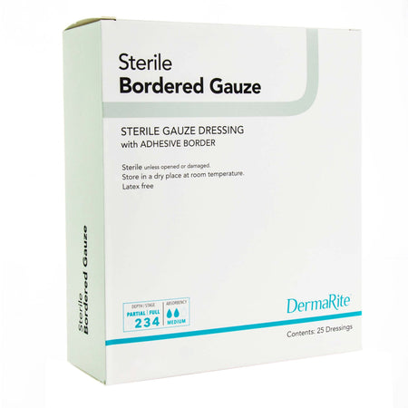 DermaRite 11450 Sterile Gauze Adhesive Dressing, 4 x 5 Inch