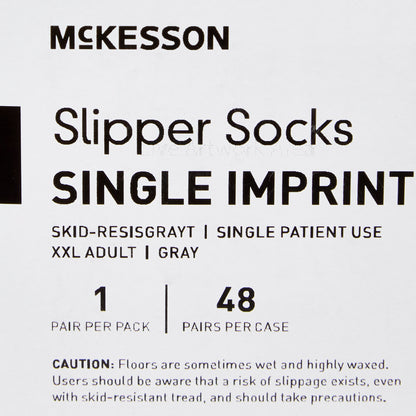 McKesson Single Tread Slipper Socks, 2X-Large, Gray