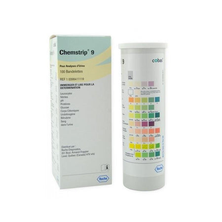 Roche Diagnostics 11895427160 Chemstrip 9 Urinalysis Reagent Strips, General Chemistry
