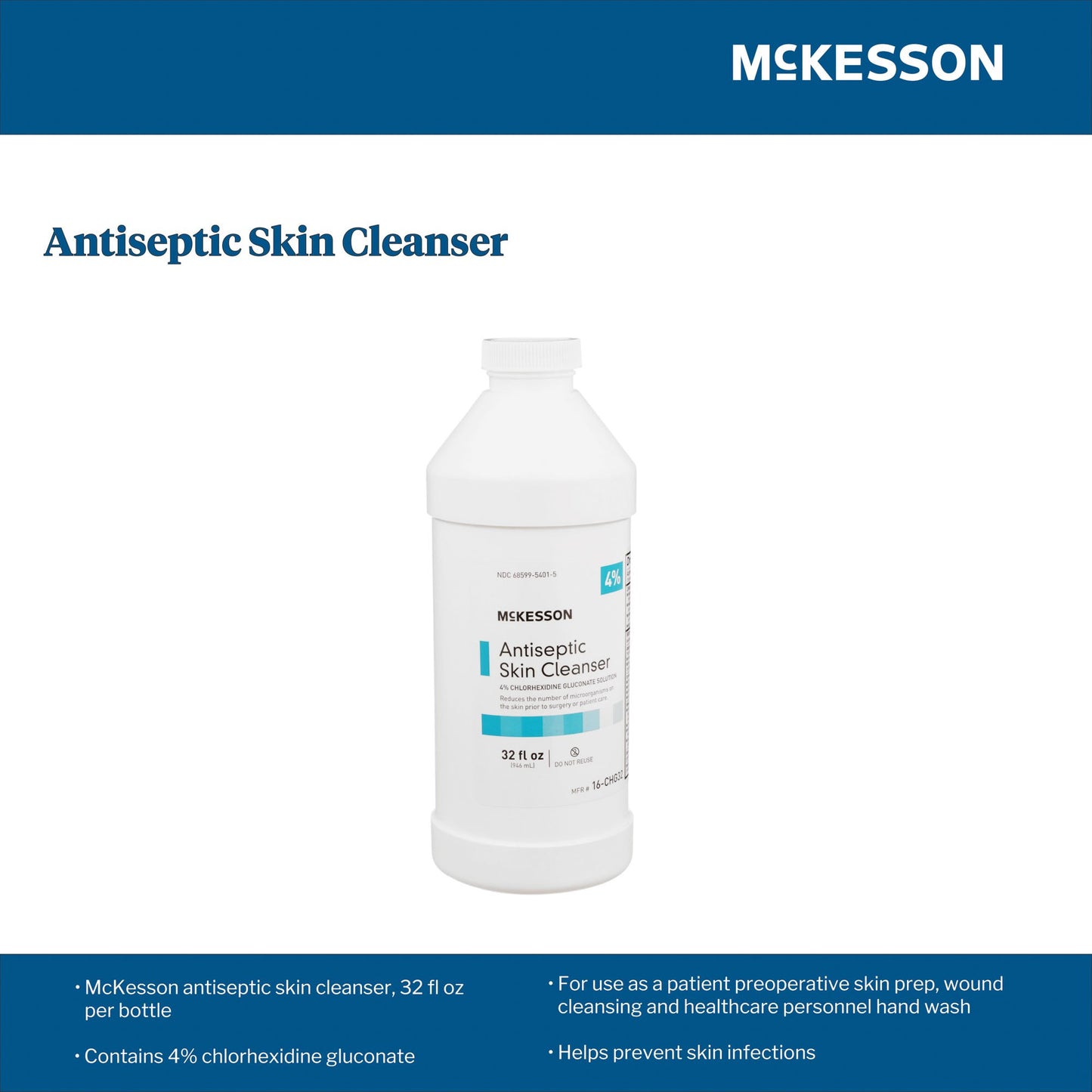 McKesson Antiseptic Skin Cleanser, 32-ounce Flip-Top Bottle