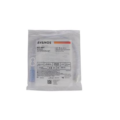 Bolus Extension Feeding Tube Set, Mic-Key, 12 inch, Cath Tip, Secur-Lok Clamp and Connector