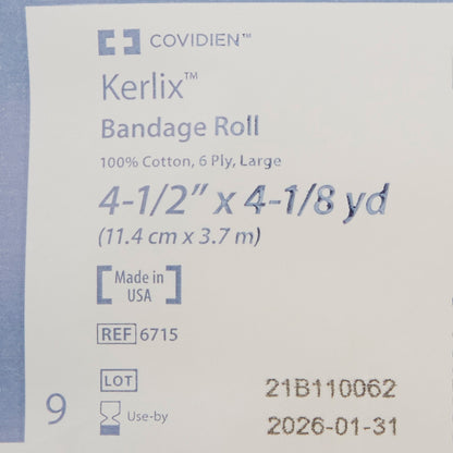 Cardinal 6615- Kerlix™ Sterile Fluff Bandage Roll, 4-1/2 Inch x 4-1/10 Yard, 6-Ply