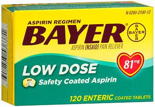 Bayer 280210012 Low Dose Safety Coated Aspirin 81 mg Tablets