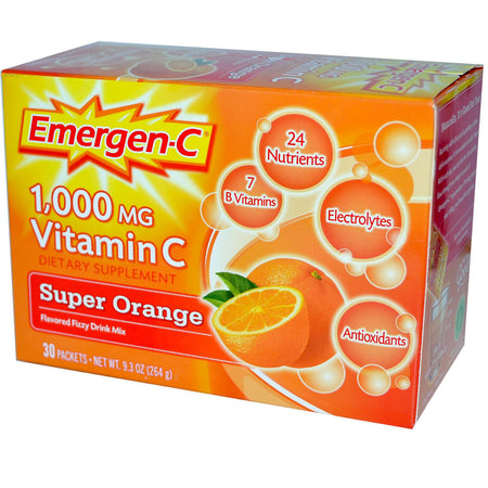 Glaxo Consumer Products 7631430297 Emergen-C Vitamin C Drink Mix, Super Orange Flavor