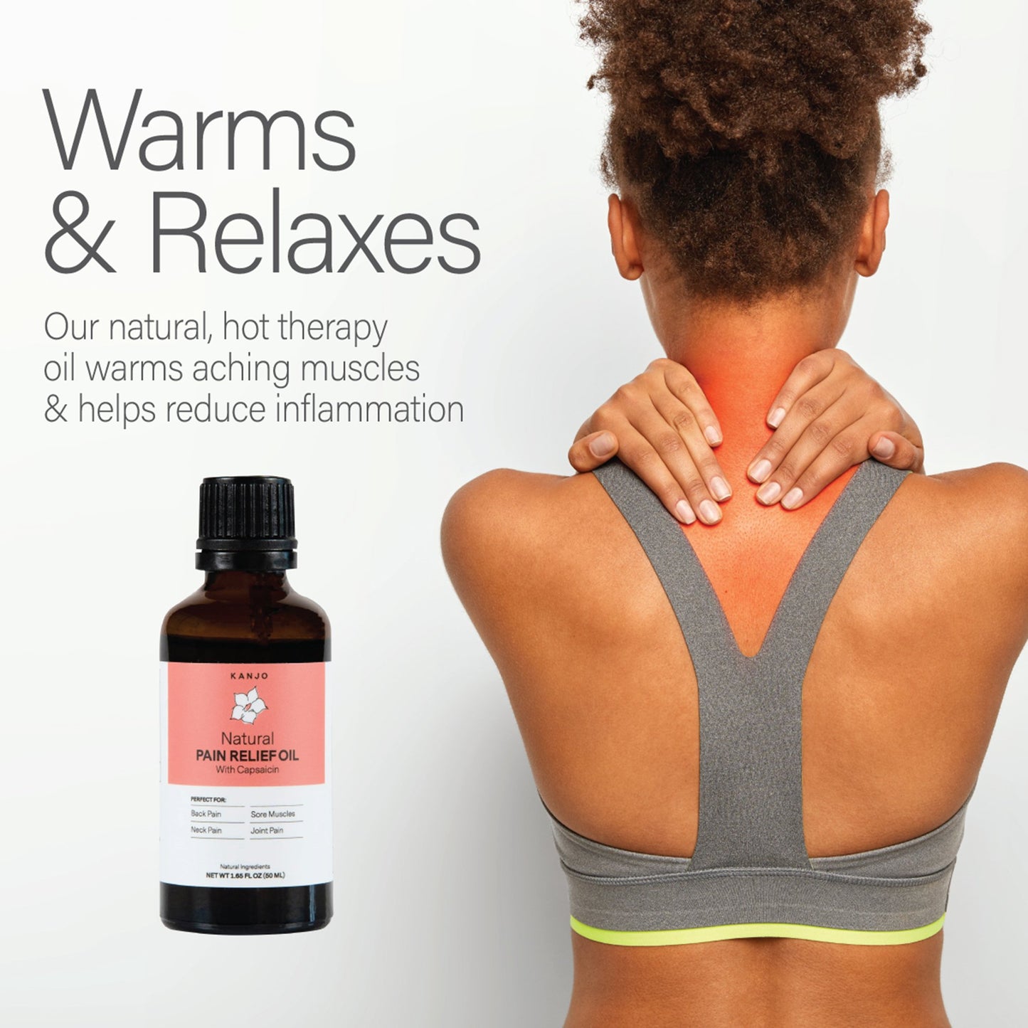 Kanjo Natural Pain Relief Oil, 1.65-ounce bottle
