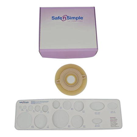 Safe N Simple SNS7832214 Ostomy Barrier Precut, 5 x 5 Inch, Beige