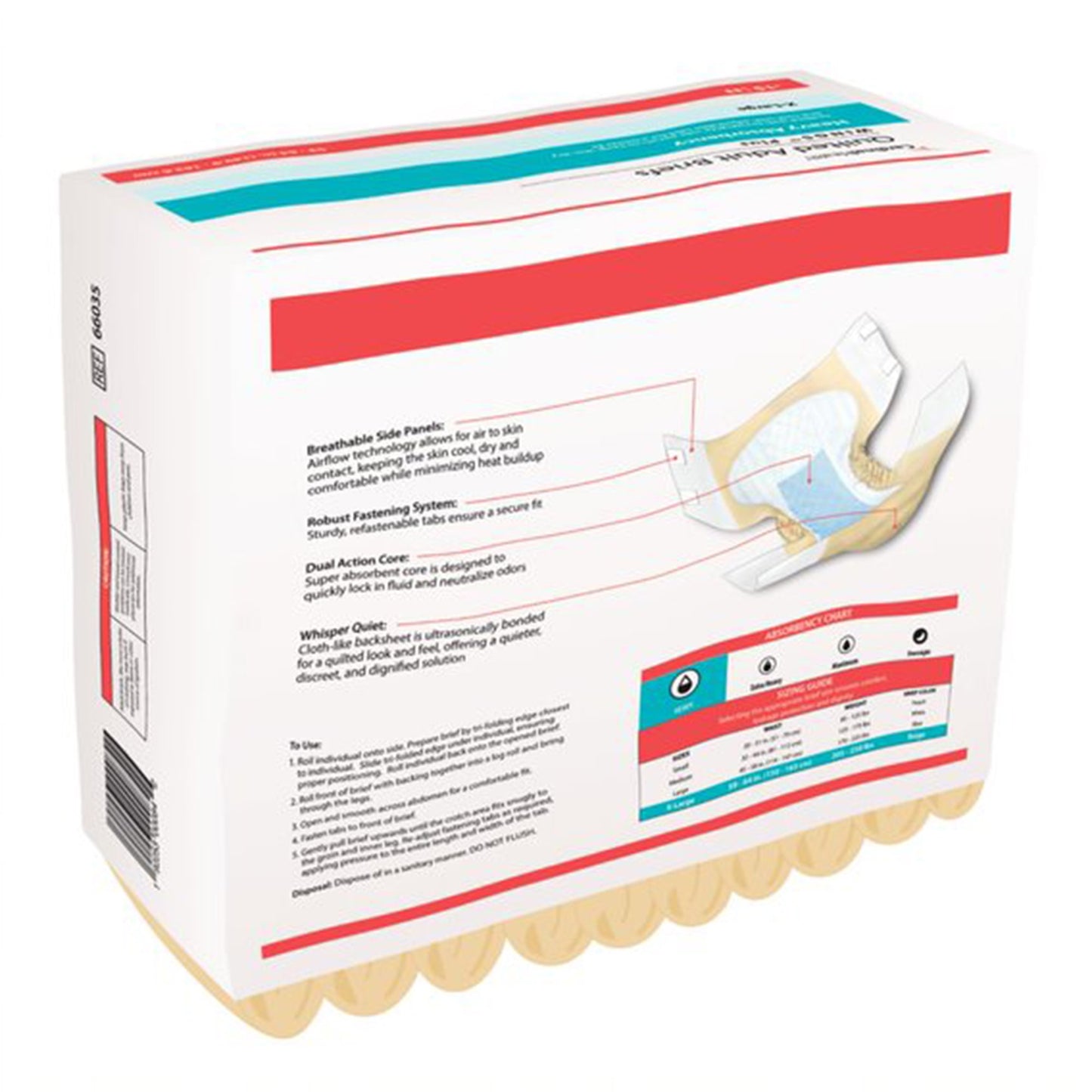 Cardinal 66035 Wings™ Plus Quilted Heavy Absorbency Incontinence Brief, Extra Large
