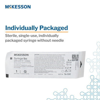 General Purpose Syringe McKesson 5 mL Luer Lock Tip Without Safety