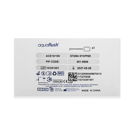 HR Healthcare ACE10 Stoma Stopper aquaflush 10 Fr., Trim To Fit, Silicone