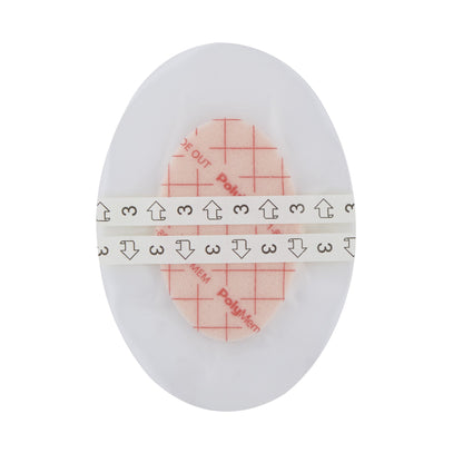 PolyMem® Shapes® Adhesive with Border Foam Dressing, 3½ x 5 Inch Oval
