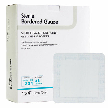 DermaRite 583281 00255 Adhesive Dressing, 4 x 4 Inch, White