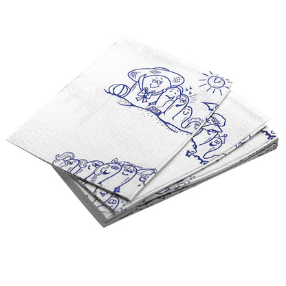 McKesson Nonsterile White / Blue Cartoon Toes Procedure Towel, 13 x 18 Inch
