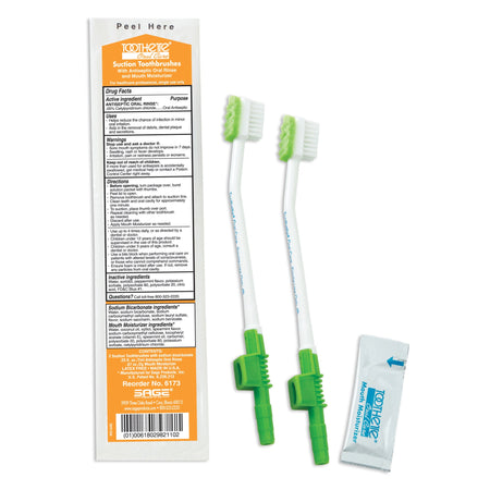 Sage 6173 Toothette Suction Toothbrush Kit with Oral Rinse