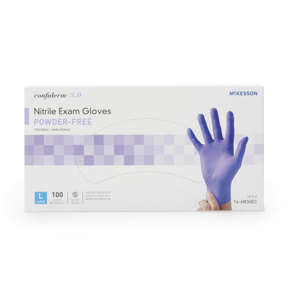McKesson Confiderm 3.0 Nitrile Exam Glove, Large, Blue by McKesson Brand product image - view 6