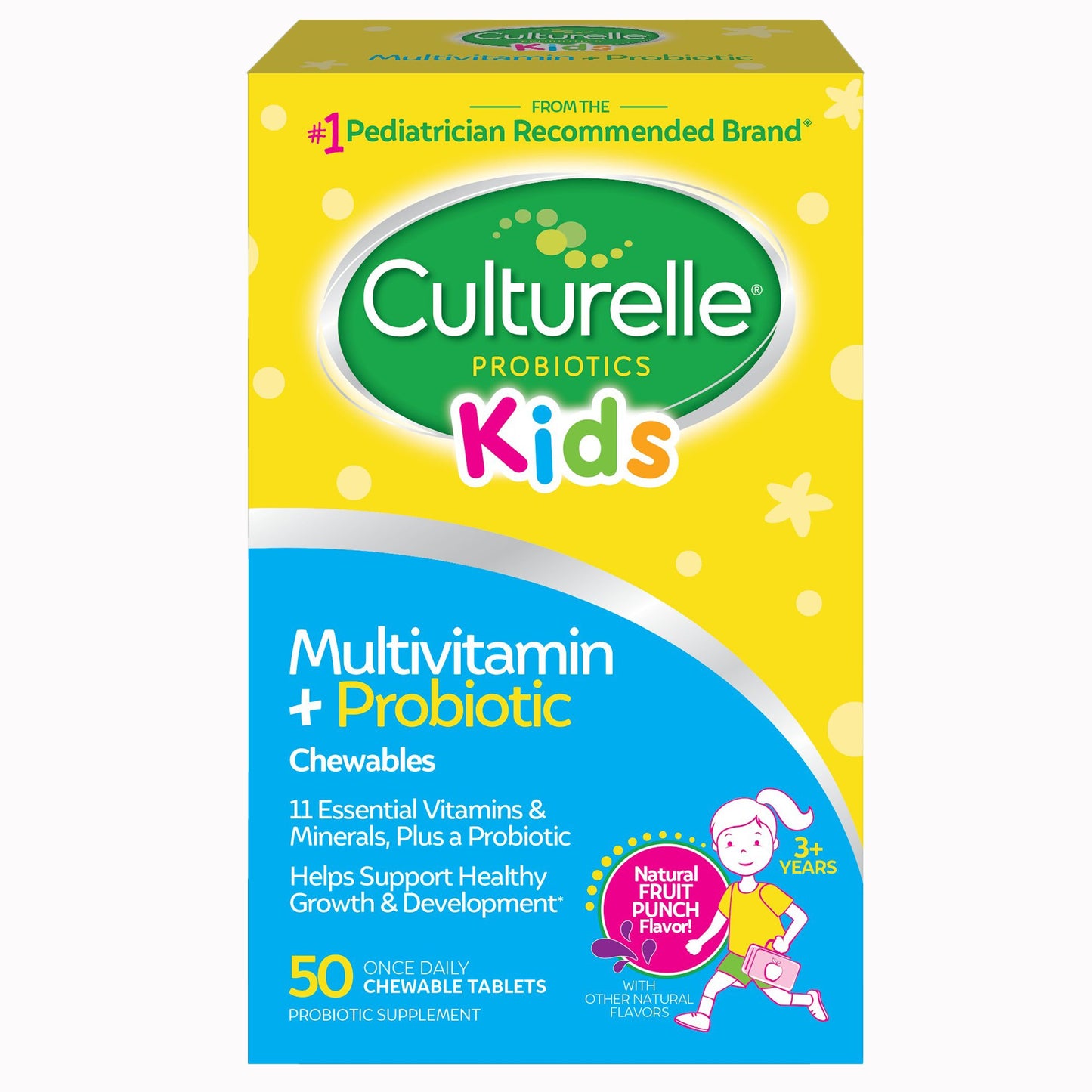 Culturelle® Kids Multivitamin + Probiotic Chewable Tablets Natural Fruit Punch